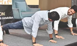 After 4-km walk, Abhishek stuns crowd with 30 push-ups