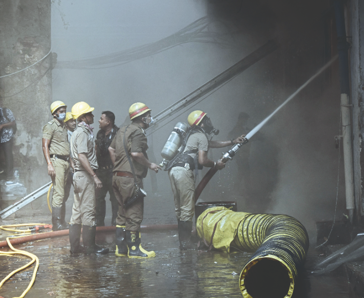 Fire near Lalbazar triggers panic, warehouse gutted