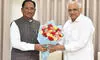 Chief Minister Vishnu Deo Sai Pays Courtesy Visit to Gujarat Chief Minister Bhupendra Patel in Gandhinagar