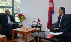 Indian envoy Srivastava meets Nepal’s Home Minister Aryal, discusses election security