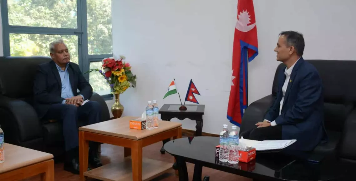Indian envoy Srivastava meets Nepal’s Home Minister Aryal, discusses election security
