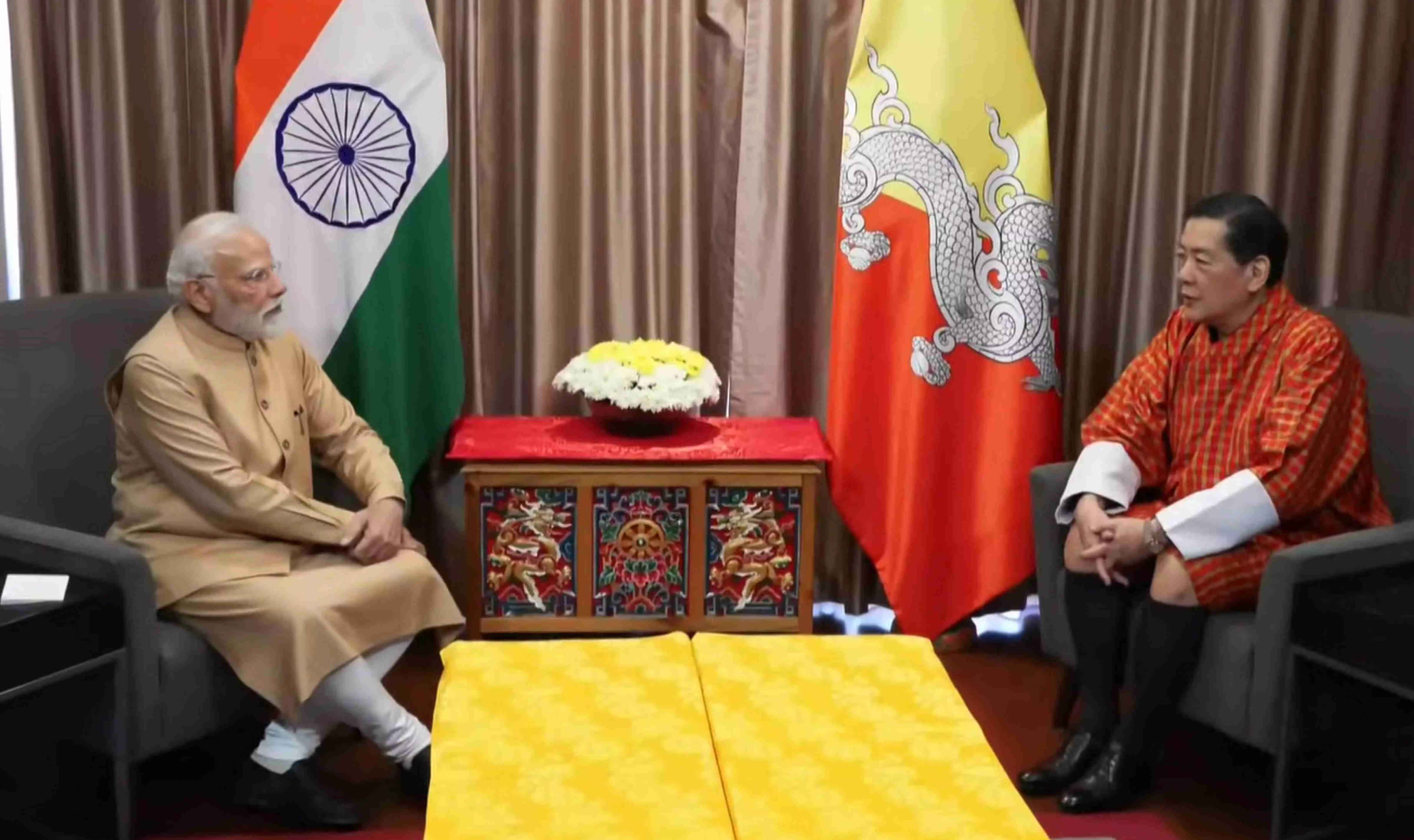 PM Modi meets former Bhutan King, appreciates his efforts towards building bilateral ties PM Modi meets former Bhutan King, appreciates his efforts towards building bilateral ties