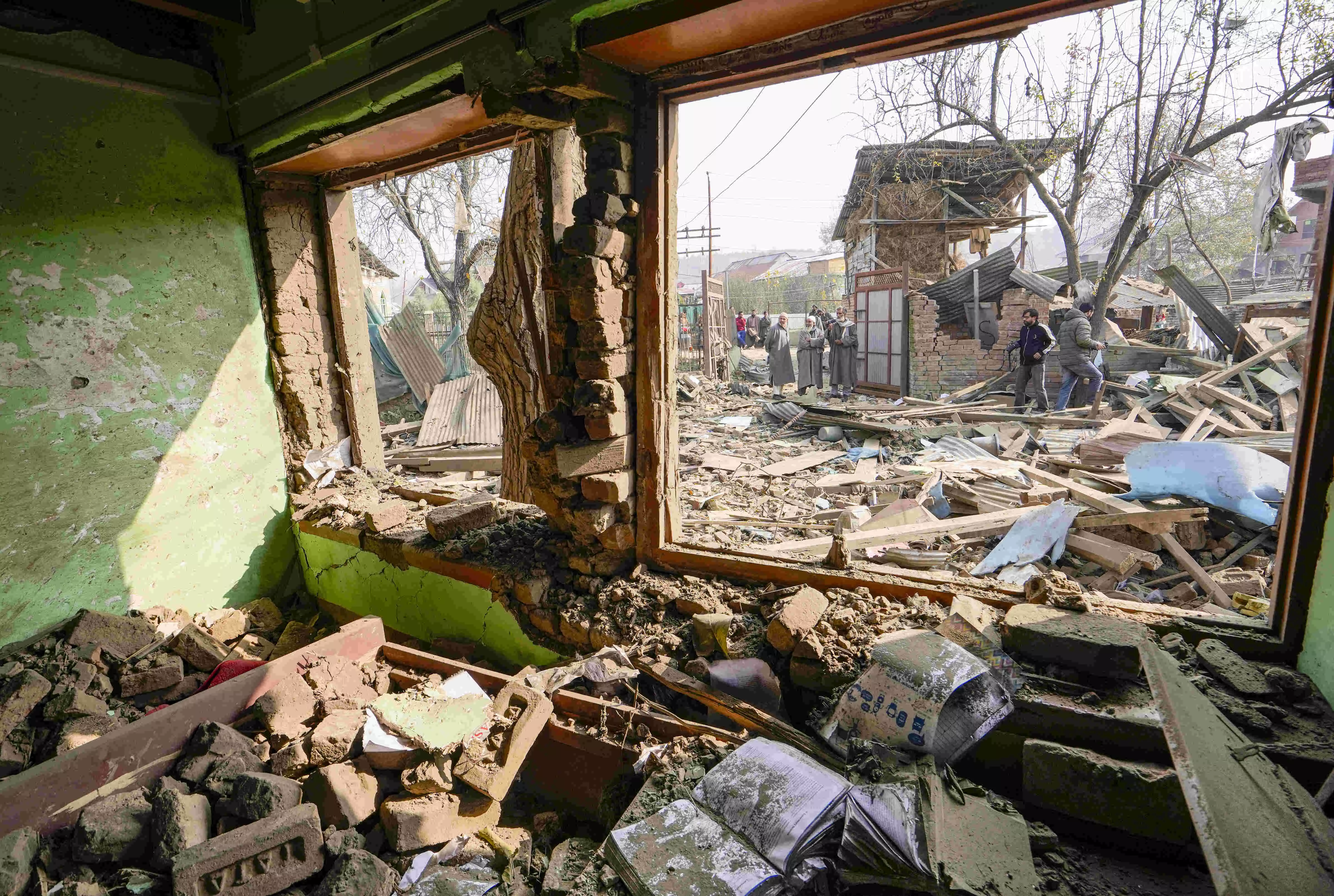 Pulwama home of Delhi blast suspect demolished by security forces Pulwama home of Delhi blast suspect demolished by security forces