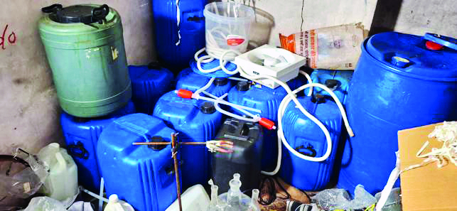 Clandestine mephedrone lab busted in Sirohi district Clandestine mephedrone lab busted in Sirohi district