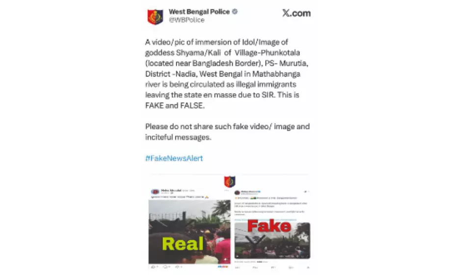 West Bengal Police debunk viral border video as Kali immersion, not border exodus West Bengal Police debunk viral border video as Kali immersion, not border exodus