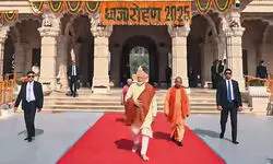 PM Modi hoists saffron flag atop Ram temple in Ayodhya, marking formal completion of its construction