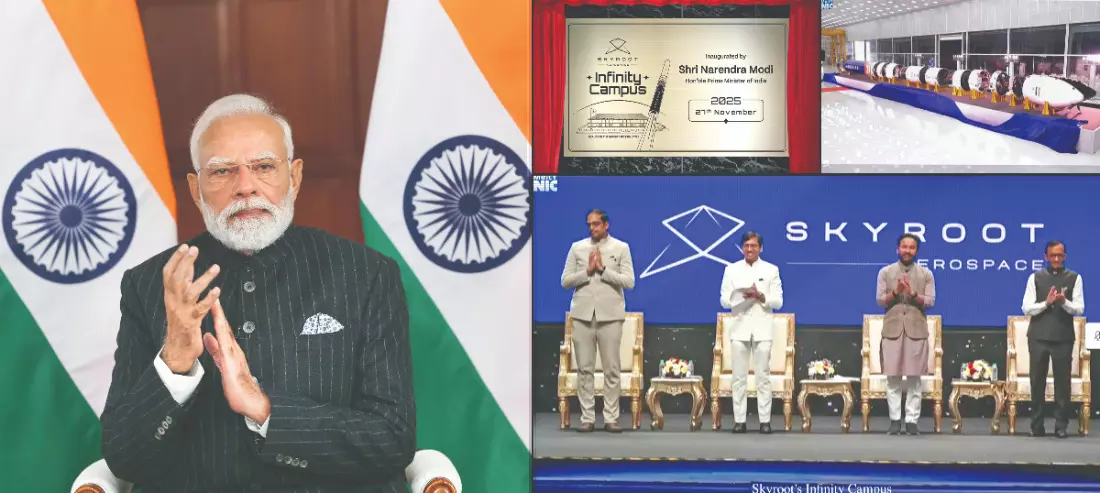 PM unveils Skyroot’s 1st orbital rocket Vikram I, opens new Infinity Campus