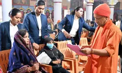 CM Adityanath meets people during Janata Darshan at Gorakhnath temple complex
