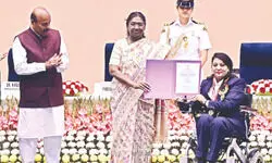 Prez honours MP para-athlete Pooja Garg