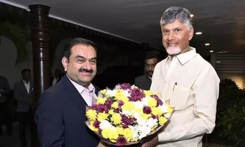 Andhra CM reviews infra projects with Adani Andhra CM reviews infra projects with Adani