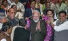 NDA MPs felicitate PM Modi for big victory in Bihar