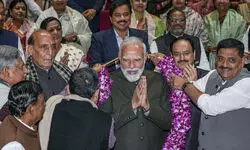NDA MPs felicitate PM Modi for big victory in Bihar