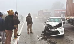 Over 12 injured as fog causes major pile-up near Gr Noida Over 12 injured as fog causes major pile-up near Gr Noida
