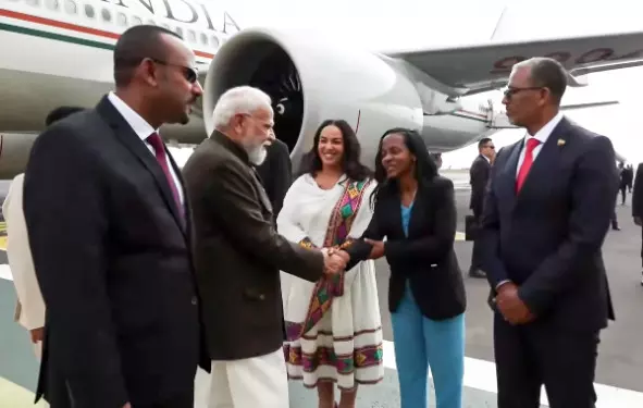 PM Modi arrives in Ethiopia on second leg of three-nation tour PM Modi arrives in Ethiopia on second leg of three-nation tour