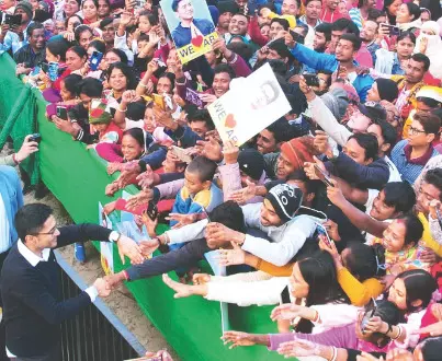 Massive crowd gathers as Abhishek visits Sebaashray 2 camp in Bishnupur Massive crowd gathers as Abhishek visits Sebaashray 2 camp in Bishnupur
