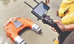 For sea rescue: Water drone deployed at Gangasagar Mela For sea rescue: Water drone deployed at Gangasagar Mela