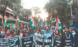 Trinamool moves HC against ED raids; Mamata to lead protest march today Trinamool moves HC against ED raids; Mamata to lead protest march today