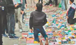 Illegal book market springs up outside World Book Fair venue