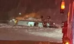 Private jet with 8 aboard crashes on takeoff in Maine, FAA says