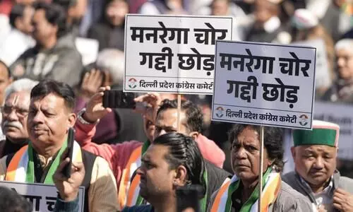 PM did not want Mahatma Gandhi-related law: Cong takes out march to protest MGNREGA repeal