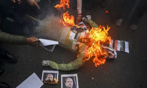 Rahul Gandhi names Sapkal new guarantor in RSS defamation case; faces BJPs black-flag protest