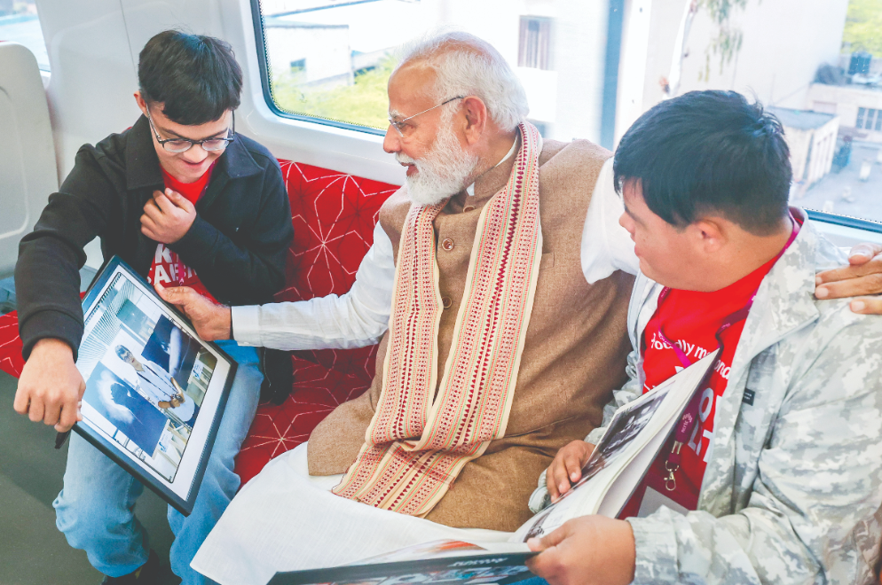 Dirty, naked politics: PM slams Cong over shirtless protest at AI summit