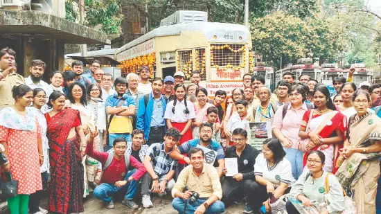 City marks 153 years of tram services with century old wooden rake run City marks 153 years of tram services with century old wooden rake run