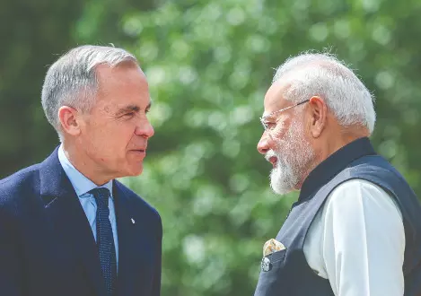 India, Canada look to turn page   as PM Modi meets Mark Carney