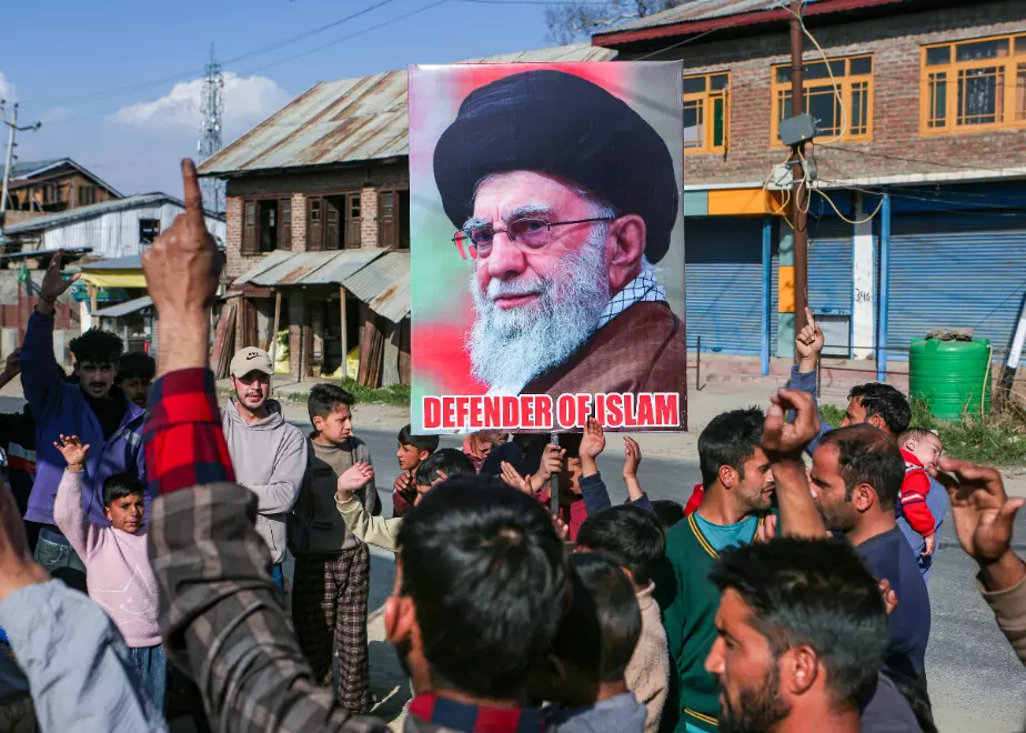 Protests break out in Kashmir against killing of Iranian leader Khamenei Protests break out in Kashmir against killing of Iranian leader Khamenei