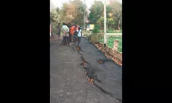 KMC officials inspect Behala’s quake-cracked road before restoration