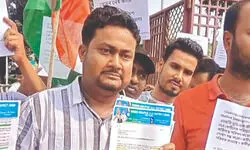 Jal Jeevan Mission workers protest in Balurghat over unpaid dues