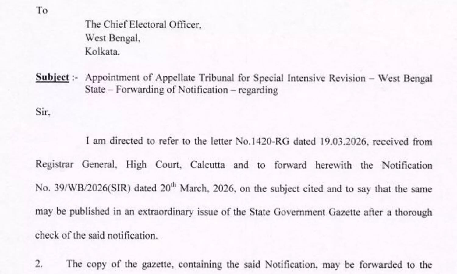 Bengal SIR: Release of supplementary voter list pushed to Monday