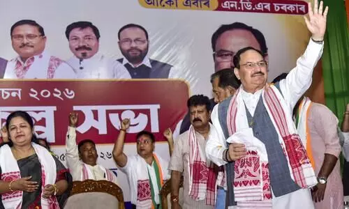 Cong mentally bankrupt without proper manifesto or programme: Nadda in Assam Cong mentally bankrupt without proper manifesto or programme: Nadda in Assam