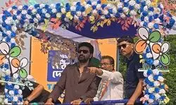 TMC star campaigner Dev sparks frenzy in Kumarganj roadshow TMC star campaigner Dev sparks frenzy in Kumarganj roadshow