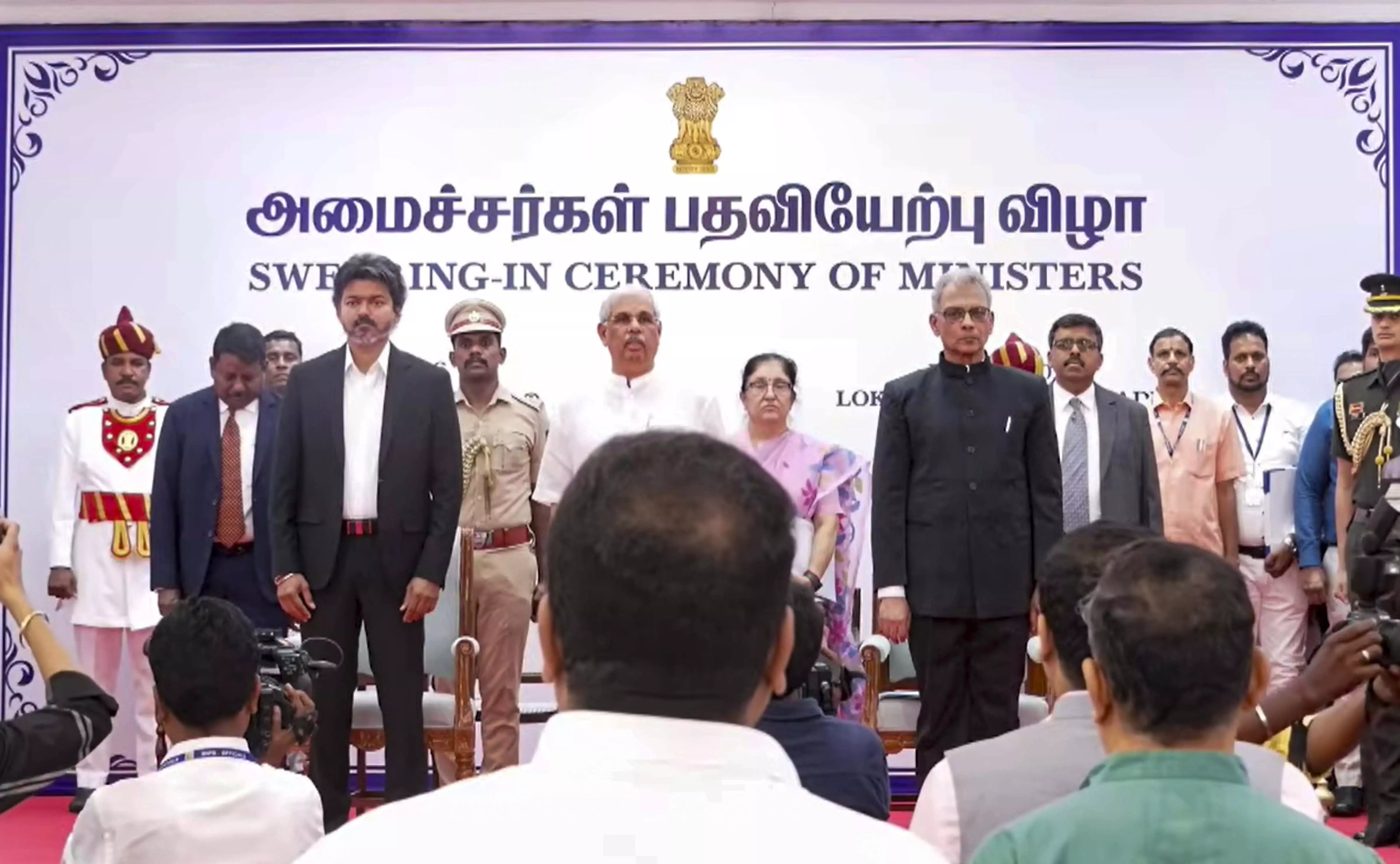 Row over sequence of reciting Tamil Thai Vaazthu at ministers swearing in Row over sequence of reciting Tamil Thai Vaazthu at ministers swearing in